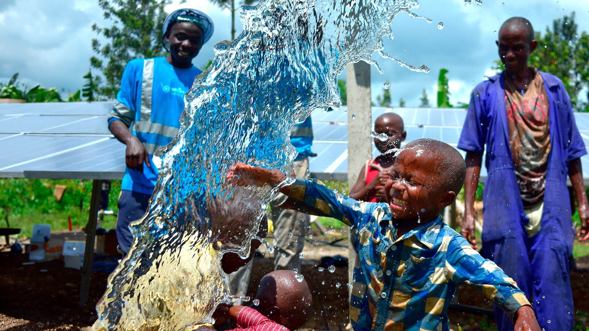 Children playing in water